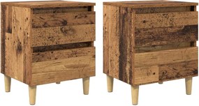 vidaXL Dulapuri de pat 2 pcs Lemn Vechi 40 x 35 x 50 cm Lemn compozit