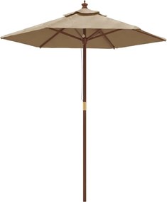 vidaXL Umbrelă de soare de grădină stâlp din lemn gri taupe 196x231 cm