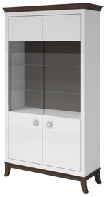 Vitrină Tyrion Typ 12 (alb lucios + ciocolățiu) (cu iluminat). 1108287