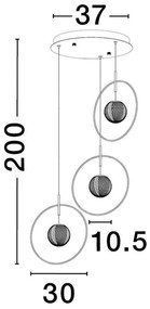 Lustra cu 3 pendule LED design modern ATOS