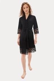 Halat pentru femei ELLIE din bambus M Negru / Black