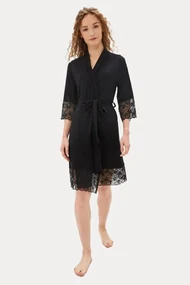Halat pentru femei ELLIE din bambus S Negru / Black