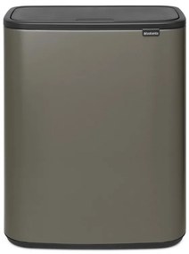 Cos pentru gunoi Brabantia Bo Touch 1001276, 60 L, Deschidere lina si silentioasa, Deschidere mare, Bronz