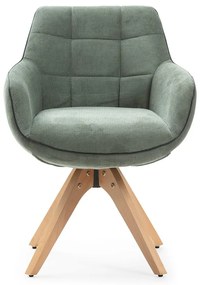 Set de scaune de sufragerie verde cu cotiere 2 buc. tapițat Donatelo – Marckeric