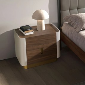 Noptiera deosebita design LUX Walnut-Bej