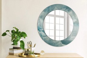 Oglinda rotunda imprimata Marmură albastră onyx