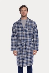 Halat de flanel pentru bărbați LUCAS XL Albastru închis / Navy