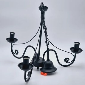 Lustră pe lanț DONATO 3xE14/40W/230V negru