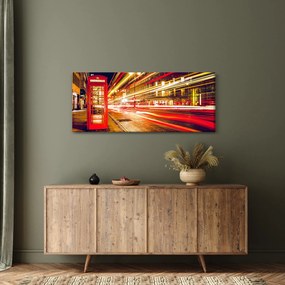 Tablou - căsuța telefonică roșie (120x50 cm)