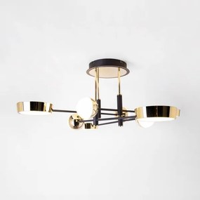 Zuma Line MX7170-8-3BGT - Lustră aplicată de tavan LARA LED/60W/230V, auriu/negru, compatibilă cu dimmer