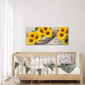 Tablou - Flori strălucitoare de floare soarelui (120x50 cm)