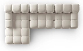 Colțar modular bej cu tapițerie din catifea (cu colț pe partea stângă ) Bellis – Micadoni