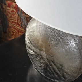 ONLI - Lampă de masă CERAMICA 1xE27/15W/230V 51 cm argintie/albă