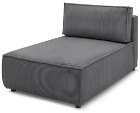 Modul pentru canapea gri închis cu tapițerie din catifea reiată (cu colț variabil) Nihad modular – Bobochic Paris