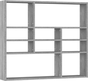vidaXL Raft de perete, sonoma gri, 90x16x78 cm, lemn compozit