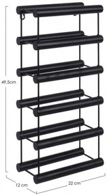 Suport negru din metal pentru 6 sticle, Moriz Bizzotto