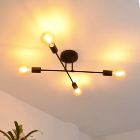 LED Lustră aplicată CAMBRIDGE 4xE27/8W/230V neagră