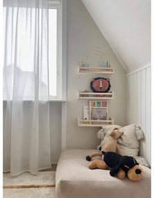 Puf din catifea reiată Karup Design More Ivory