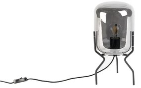 Lampă de masă de design neagră cu sticlă fumurie - Bliss