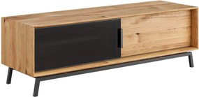 Comodă TV stejar masiv Madison și Sticlă, 200 × 50 × 52 cm