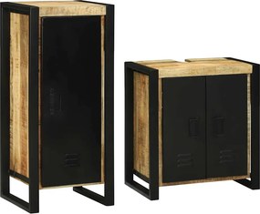 vidaXL Set de mobilier pentru baie 2 pcs Maro Lemn de mango solid