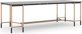 Masă lemn masiv Dining Negru-Rose Gold L 240 x A 95 x H 75 cm