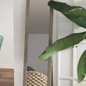 HOMCOM Oglindă Autoportantă Modernă, 37x157 cm, Oglindă de Perete și de Podea în Mărime Naturală cu Ramă din Lemn și Suport, pentru Dormitor, Living și Hol, Gri | Aosom Romania
