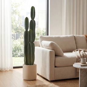 HOMCOM Plantă artificială cactus cu 3 tulpini din EVA, cu ghiveci din PP, decor pentru living, 25 x 25 x 111 cm, verde | Aosom Romania