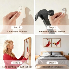 HOMCOM Set de 2 Tablouri pe Pânză, Artă Murală Modernă, Imprimare Artistică de Perete pentru Sufragerie și Salon cu Cârlige Incluse, 40x40 cm | Aosom Romania