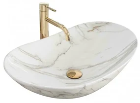 Lavoar pe blat Rea Royal Aiax stil marmura 60 cm