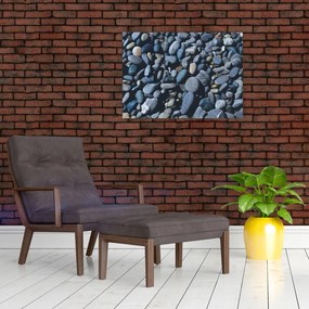 Tablou pe sticlă cu pietre pe plajă (70x50 cm)