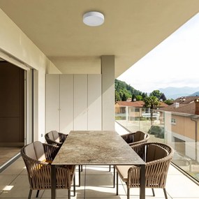 Plafoniera LED slim de exterior IP44 Tartu alb 17,5cm