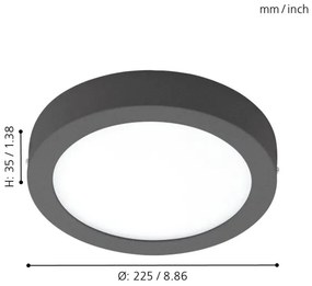 Eglo 96492 - Plafonieră LED de exterior ARGOLIS LED/16,5W/230V IP44