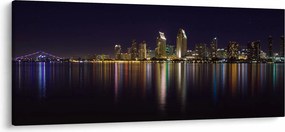 Tablou cu orașul nocturn (120x50 cm)