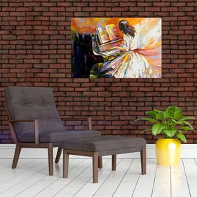 Tablou - Femeia cântând la pian (90x60 cm)