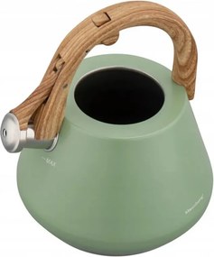 Ceainic cu fluier Klausberg KB 9062, 2,5 l, Otel inoxidabil, Maner care nu se incalzeste, Toate plitele inclusiv inductie, Verde