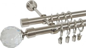 Galerie dublă KULA CRYSTAL 19/19 mm inox