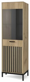 Vitrina Lamino W-1 stejar craft/negru