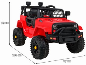 Masinuta Electrica cu acumulator pentru copii NOVOKIDS™ Dark Knight Jeep PRO, Max 30 kg, 3-8 ani , Cu melodii si lumini, 12V, 2 Viteze, Rosu