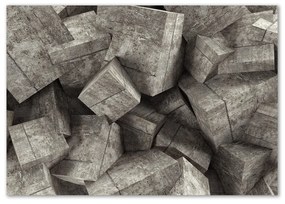 Tablou sticlă cuburi de beton