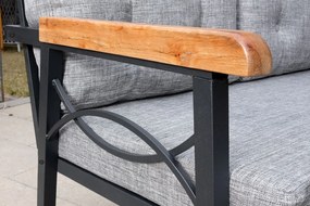 Set Mobilier Grădină, Metal / Spuma, Damla, 3 Piese, Gri Deschis