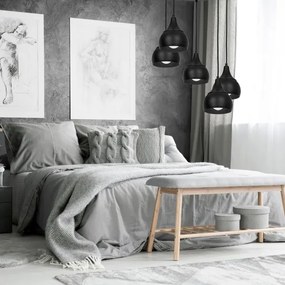 Lustră pe cablu AKTAN 5xE27/60W/230V neagră rotundă