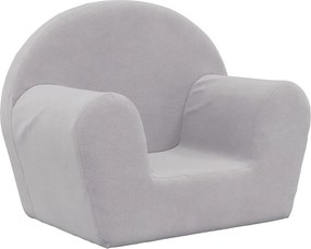 vidaXL Canapea pentru copii, gri deschis, pluș moale