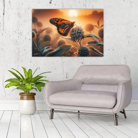 Tablou – Fluture în soare apunând (90x60 cm)