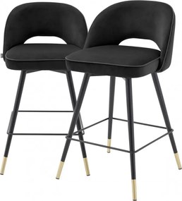 Set de 2 scaune de bar design modern Cliff, H-92,5cm negru 114575 HZ