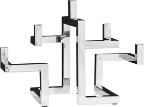 Suport pentru 5 lumanari, Argintiu, ABSTRACT 50cm