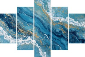 Tablou - Marmură bleu cu aur II. (150x105 cm)