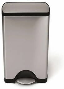 Coș cu pedale dreptunghiular 38 l, oțel mat, oțel inoxidabil