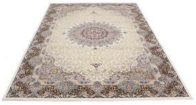 Covor Persan bej Kerman 140x200 covor mecanic elegant pentru living sau dormitor