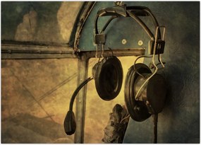 Tablou - Căști de avion de epocă (70x50 cm)